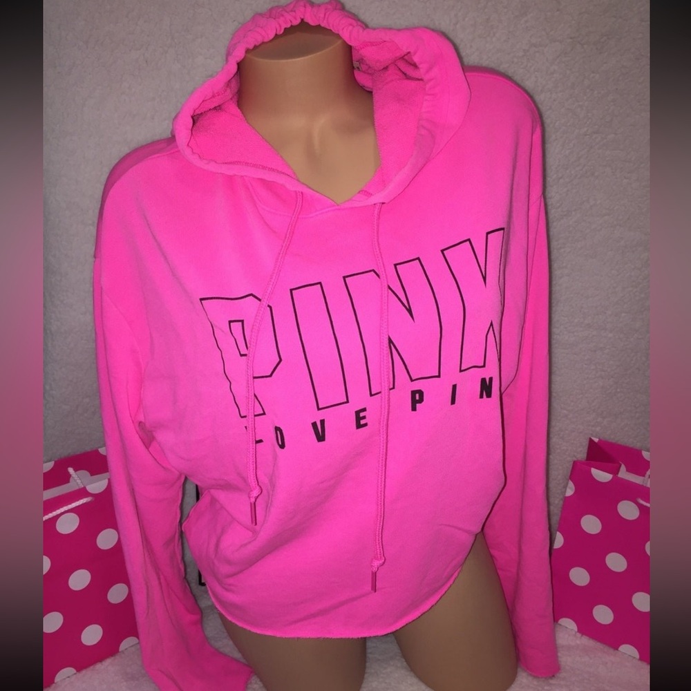 VS PINK Open Back Hoodie Pullover Sweater